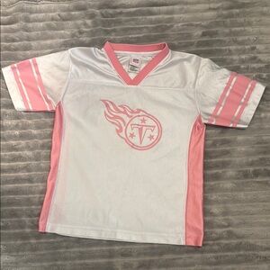 NFL Pink and White Tennessee Titans Jersey with V-Neck